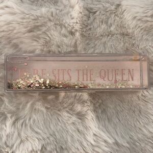 Pink Sky Shake Me Floating Glitter Paperweight Here Sits The Queen Desk Home Dev